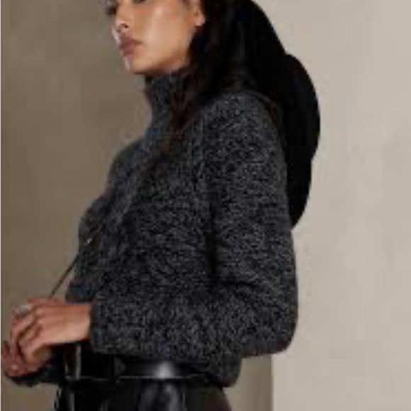 NWT Banana Republic Italian Wool Blend Marled Mockneck Sweater - Picture 3 of 12